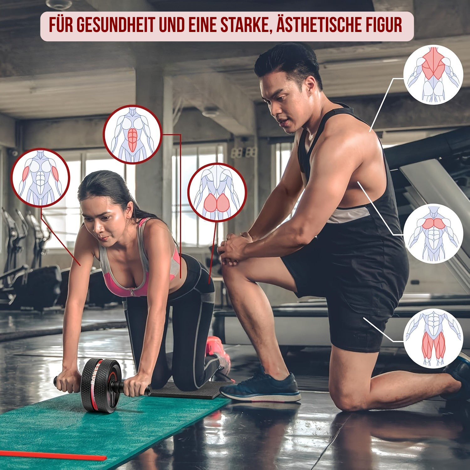 STÆDIX™ Ab Roller Pro – Bauchtrainer-Rad mit rutschfestem Griff & Knieauflage für effektives Core- & Ganzkörpertraining