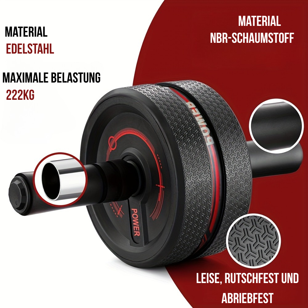 STÆDIX™ Ab Roller Pro – Bauchtrainer-Rad mit rutschfestem Griff & Knieauflage für effektives Core- & Ganzkörpertraining